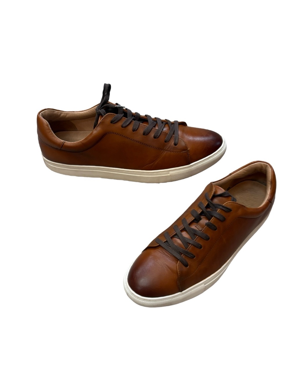 Joseph Abboud Adriano Cognac Leather Casual Lace Up Sneakers Mens size 13D